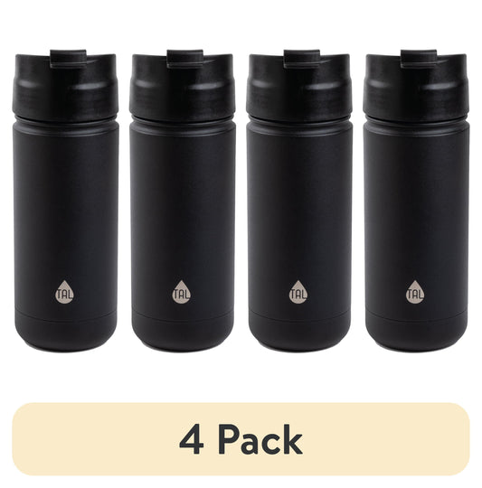 (4 pack) TAL 18oz Stainless Steel Ranger Coffee Travel Mug, Black