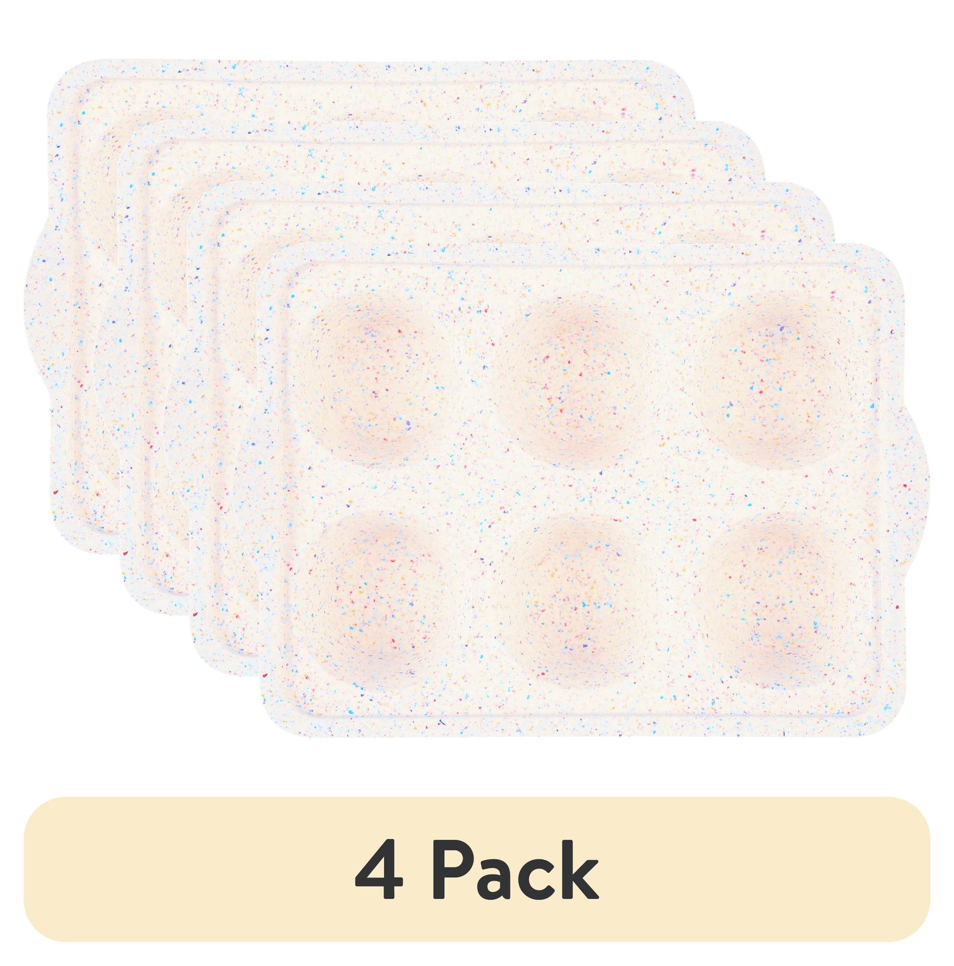 (4 pack) Trudeau Jumbo Structured Silicone Muffin Pan 6ct â€“ For Muffins, Cupcakes, Individual Pies, Rice Krispies Treats, Egg Bites, Mac & Cheese Cups, Gratin Cups, Tartlets & Spinach Puffs