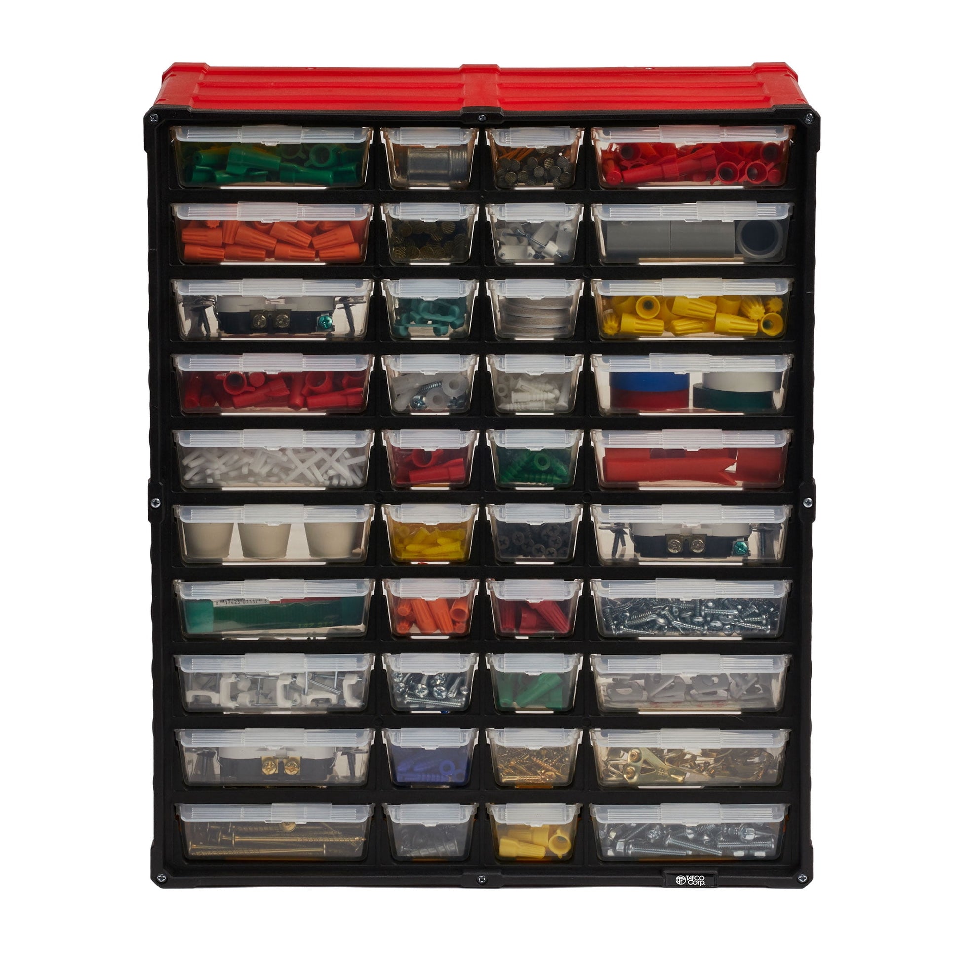 40-Compartment Small Parts Stprage Organizer, Red