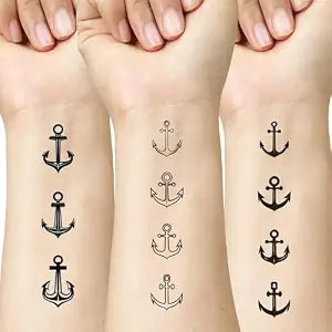 Anchor Ship Temporary Tattoo Sticker Waterproof Adult Men Women Shoulder Back Arm Body Art 15X11cm Set of 4 (SF276)