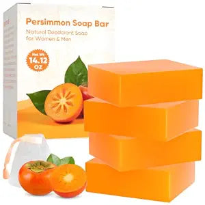 GPP 4 PCS Persimmon Soap Bar for Body Odor Control, All Skin Types, 14.12oz