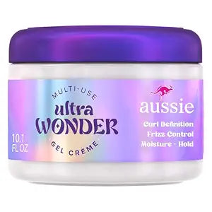 Aussie Ultra Wonder Gel Crème All-in-1 Moisturizing Hold Styler, Gel + Cream, for All Hair Types and Curls, 10.1oz