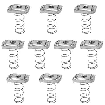 10 Pieces 3/8-16'' Standard Strut Channel Nuts Thickened Spring, Stainless Steel Hardware Accessories for Strut Channel P1008SS #4121