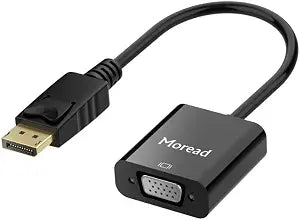 Moread DisplayPort to VGA Adapter, Male to Female, Black
