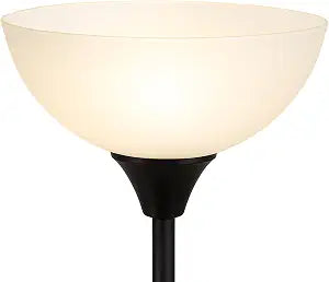 LIGHTACCENTS Glass Lamp Shade Replacement for Floor Lamp  Frosted Glass, 12 Diameter, 1.72 Opening, 4.75 Height  Lamp Shade for Floor Lamps, Replacement Glass for Floor Lamps (White)