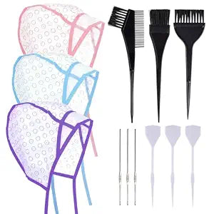 Highlight Caps for Hair, Highlight Cap with Hooks for Salon Hair Dyeing, 12-pcs