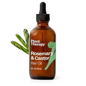 Plant Therapy Rosemary & Castor Oil - 4 oz Hair Treatment for Growth, Shine, Softness, Healthy Scalp & Hair Mask