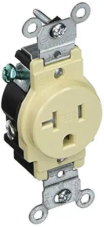 Leviton T5020-I 20-Amp 125-Volt NEMA 5-20R, 2-Pole 3-Wire, Cheetah Single Receptacle, Ivory