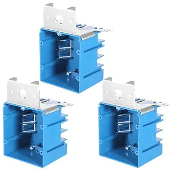 3Pcs 2 Gang Electrical Box Adjustable Electrical Outlet Boxs 34 Cubic Inch Awg Standard Plastic Electricals Box for Switches, Gfci and Duplex Receptacles(Blue)