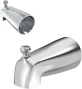 Brass Diverter Tub Spout with 4 in 1 Adapter, Universal fit 1/2" Copper Slip, 1/2" Iron Pipe(Long and Short stub Out), and 3/4" Iron Pipe Connections, Easy Installation, Plated Chrome