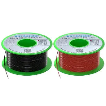 BNTECHGO 22AWG FEP Teflon Coated Wire 2 Color Each 50ft Tin-Plated Copper