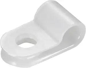 200Pcs White Nylon R-Type Cable Clamps, 3/16" Wire Clips