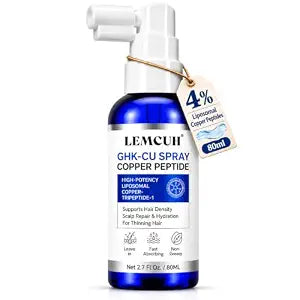 GHK-CU Peptide Hair Serum - 4% Liposomal Copper Peptides for Hair Growth, Multi Peptide Serum for Thinning Hair, Non-Greasy Leave-In Scalp Spray Supports Fuller Hair & Scalp Barrier for Women & Men