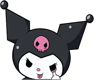 Kuromi Attitude Waterproof Vinyl Sticker, Cute Rebel Decal for Girls, Teens & Women, Weather-Resistant Graphic for Cars, Laptops, Windows, Mirrors & Notebooks (5.5" x 4.7")