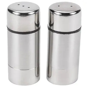American Metalcraft SP29 Salt and Pepper Shaker Set, Round, Stainless Steel, 3" H