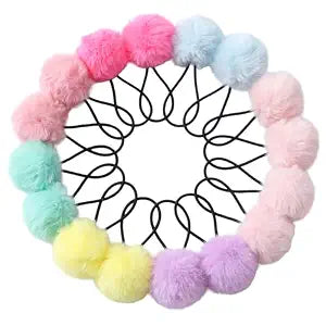 Pom Pom Hair Ties 16 Pcs Hair Balls Hair Accessories for Girls
