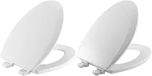 Bemis 1500TTT 000 Toilet Seat and Bemis 1500EC 390 Lift-Off Elongated Toilet Seat Bundle | White