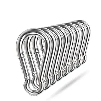 Spring Snap Hooks, 304 Stainless Steel Metal Clip Heavy Duty Rope Connector Small Snap Clamp Key Chain Link Buckle for Hammock Swing Set Outdoor Travel Camping Fishing Hiking