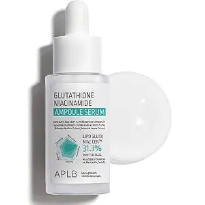 APLB Glutathione Niacinamide Ampoule Serum | LIPO GLUTA NIAC CEN™ 31.3% 1.35 FL.OZ/Korean Skincare, Long lasting moisturizing, Improve skin elasticity, Revitalize for gentle and improve skin texture