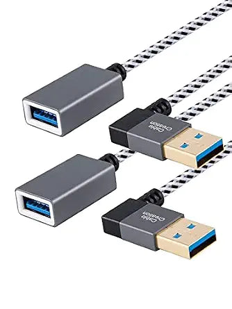 CableCreation 2-Pack Short USB 3.0 Extension Cable, 1FT USB Extender Cord