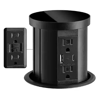 SURAIELEC 4.3" Large GFCI Pop Up Outlet for Countertop, ETL Listed