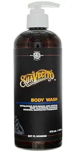 Suavecito Men's Body Wash 16 oz. Pump Bottle - Exfoliating Eco Beads for Gentle Deep Cleaning - Showering Gel - Original Fragrance