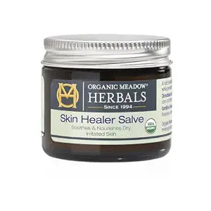 Organic Meadow Herbals Skin Healer Salve 2oz, USDA Certified Organic. For Eczema, Cuts, Burns, Itchy, dry Skin. Woman-owned & Operated Since 1994.