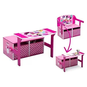 Delta Children Kids Convertible Activity Bench - Greenguard Gold Certified, Disney Minnie Mouse