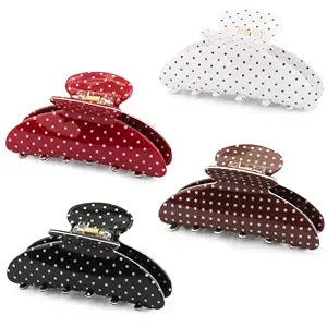 4Pcs Polka Dot Hair Claw Clips for Women, Cute Medium Trendy Claw Clips for Women Thick Thin Polka Dot Hair Accessories, Daily Wear, Gift