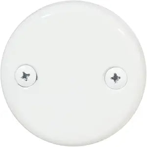 Westbrass D329-50 Two Hole Tub Overflow Faceplate with Screws, Powder Coat White