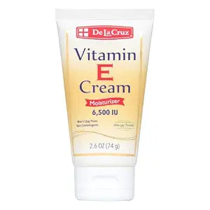 De La Cruz Vitamin E Cream 10,000 IU Moisturizer, 2.6 oz Tube (74 g)