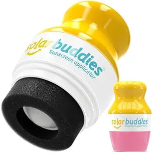 Solar Buddies Sunscreen Applicator ��� Pink��� Refillable Roll-on Sponge for Sunscreens & Lotions ��� For Kids, Adults & Families ��� Holds 3.4Fl Oz ��� Perfect for Travel