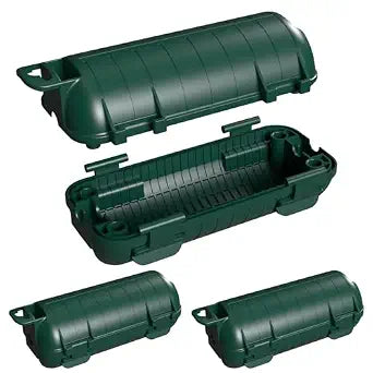2 Pack Extension Cord Cover Waterproof, Outdoor Cord Connection Protector for Outside with 4 Removable Latches, Electrical Box Plug Covers for Patio, Power Tools, Holiday Decoration Lights, Green
