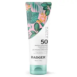 Badger SPF 50 Daily Mineral Sunscreen, Sheer Zinc Oxide, 4 fl oz