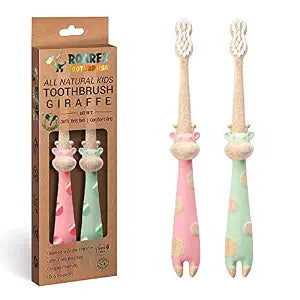 ROARex Vegan Earth Friendly All Natural Kids Toothbrush Made from Plants ��� Sweet Baby Giraffe | 100% Biodegradable and Compostable | 1% for The Planet Product
