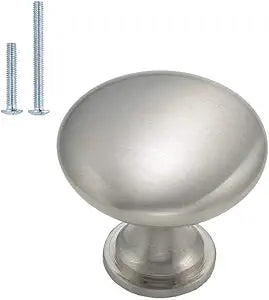 homdiy 10 Pack Brushed Nickel Round Cabinet Knobs, Solid Zinc Alloy