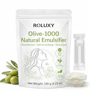 ROLUXY Olive-1000 Natural Emulsifier | 100% Pure Emulsifying Wax 120g (4.23oz) | PEG-Free, Self-Emulsifying for DIY Skincare & Haircare, Cetearyl Olivate & Sorbitan Olivate | Olivem 1000 Emulsifier