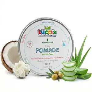 LUCCI’S CHILDRENS GROOMING SUPPLY Baby Hair Gel – 5oz Plant-Based Styling Hair Pomade for Infants – No Parabens or Sulphates – Medium Shine and Strong Hold Hair Paste for Kids Scent-Free