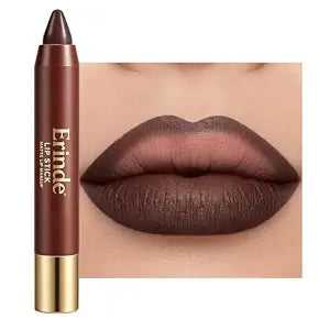 Erinde Matte Lipstick Crayon for Women, Dark Purple Brown 24 Hour Lipstick Lip Liner Pencil, Neutral Lip Stick Long Lasting Waterproof, Vegan & Cruelty-Free, 06