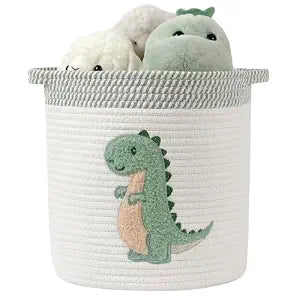 Dinosaur Toy Storage Basket for Toddlers Boys Dinosaur Room Decor, Medium