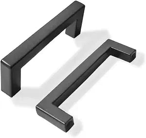 khtumeware 10 Pack 3 inch Center to Center Solid Black Cabinet Pulls Square Bar Drawer Handles Cabinet Handles Matte Black Drawer Pulls Kitchen Cabinet Hardware