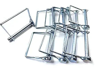 Wire Lock Pin, 3/8 Inch (9.21MM), 10 Pieces, Heavy Duty Safety Coupler Pin Shaft Locking Pin,Square, Silver