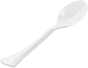 Restaurantware White Plastic Serving Spoon, 9.8 In, 10 Pack