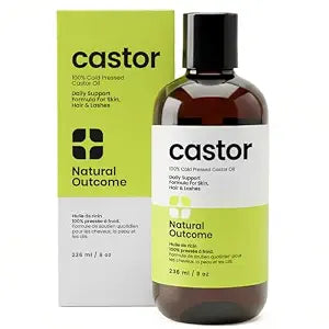 Castor Oil 100 % Pure – 8 oz Cold‑Pressed & Hexane‑Free | Hair, Scalp, Lashes & Skin Moisturiser | Vegan, Made in USA