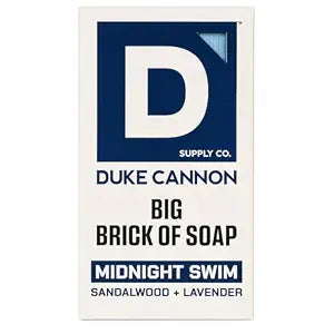 Duke Cannon Big Brick of Soap ��� Sandalwood + Lavender Scent ��� Large Triple-Milled Bar Soap for Men, Long-Lasting, Moisturizing with Natural Oils, Supports U.S. Veterans, Midnight Swim (10 oz.)