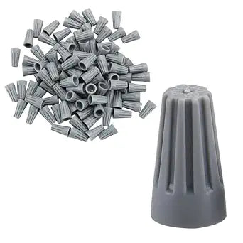 BAOMAIN 100-Pack Gray Wire Connectors P1 22-16 AWG 2 Wires Twist-On Cap