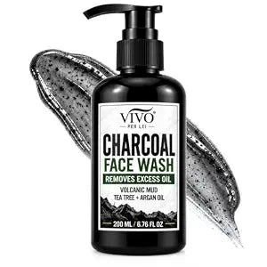 Vivo Per Lei Tea Tree & Charcoal Face Wash - with Argan Oil - 6.76 Fl Oz