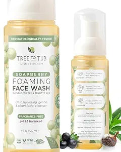 Tree To Tub Soapberry Face Wash for Sensitive, Dry Skin - Unscented, 4 Oz