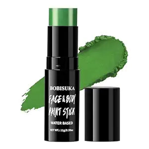 BOBISUKA Light Green Face Paint Stick, Highly Pigmented Full Coverage Washable Cream Face & Body Paint for Halloween Witch Zombie Monster Goblin Cosplay SFX, Sports Eye Black Looks & Costume Party