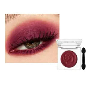 DE'LANCI Wine Red Eyeshadow Matte Single, Intense Color Claret Red Eyeshadow Palette, Pigmented Smooth Formula Dark Red Makeup for Girl and Women, for Eyes Face Body Paint Halloween SFX Gothic Makeup